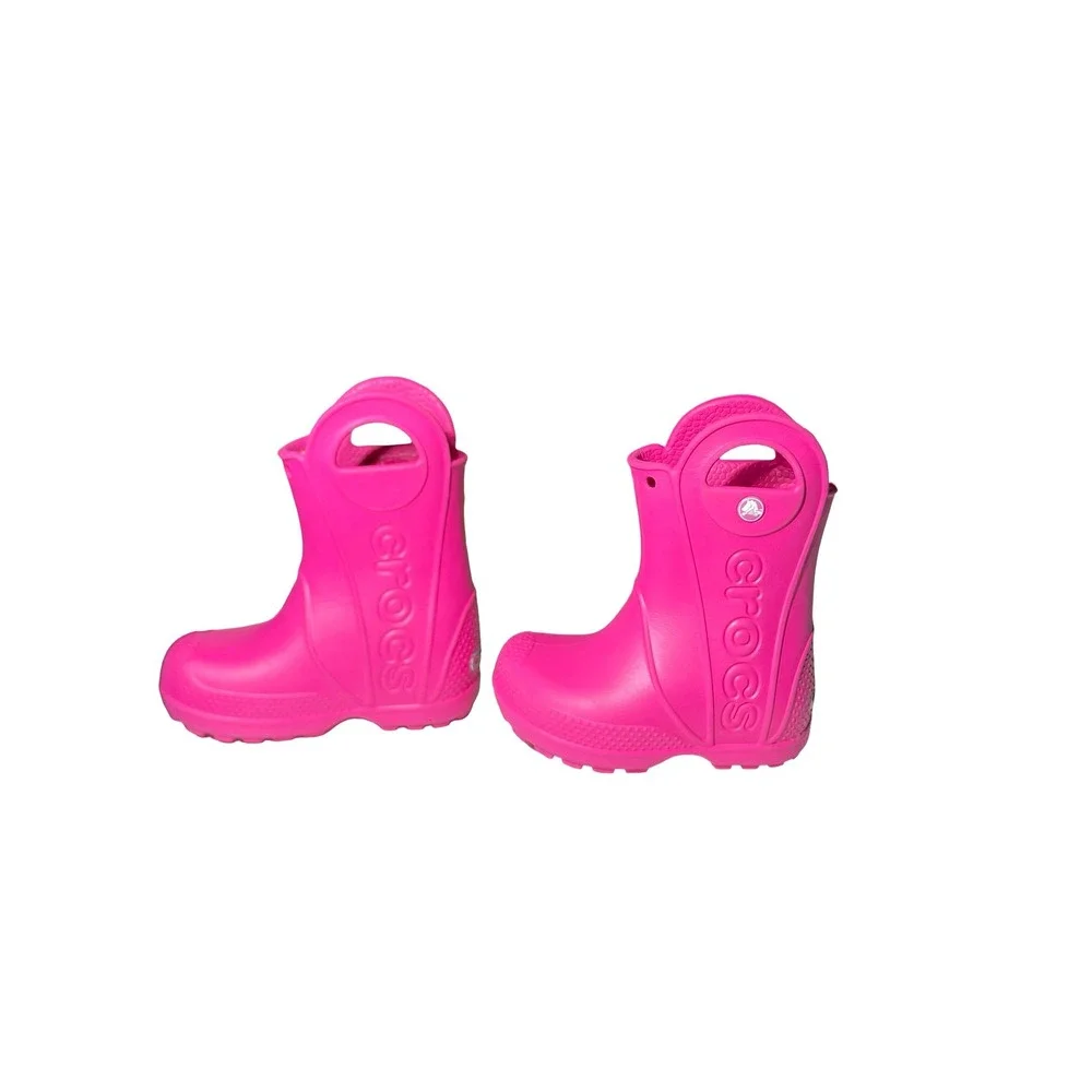 Crocs Handle It Rain Boot Toddler Pink Waterproof Pull On Boots 12803 Size C6